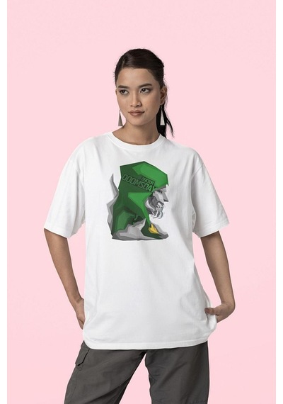 Doctor Doomsday Karakter Baskılı Unisex Oversize Marvel Tişört Beyaz
