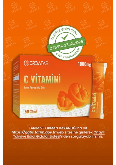 Erbatab C Vitamini İçeren Takviye Edici Gıda