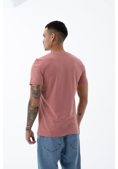 Erkek Pamuklu Kumaş Regular Fit Kesim Bisiklet Yaka T-shirt