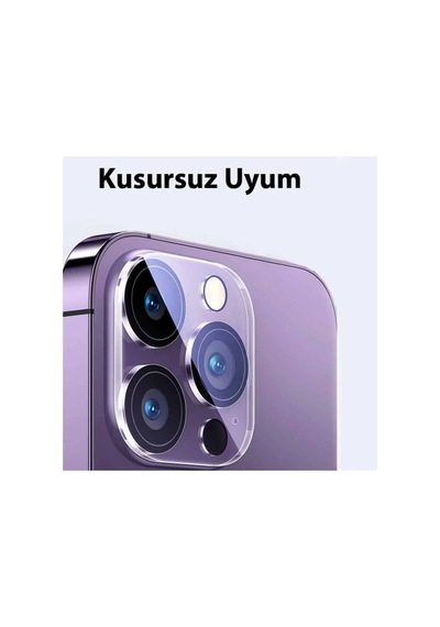 Uluvora İphone 15 Pro/15 Pro Max İçin Crystal Serisi Hd Cam Kamera Koruyucu 2 Adet Set- 577 - Hs08378486-6 Şeffaf 2