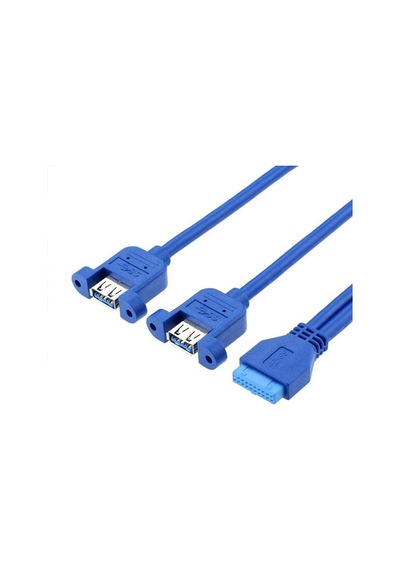 Ars 19 Pin Usb 3.0 Dişi To 2x Usb 3.0 Dişi Panel Tipi Kablo