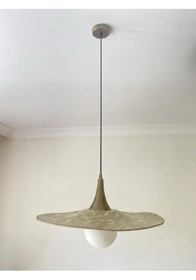 El Yapımı Sage Green Wabi Sabi Kil Sarkıt Avize, Çap 45 Cm, G9 Led Ampullü, Salon, Yemek Odası, Mutfak Adası El Yapımı Sage Green Wabi Sabi Kil Sarkıt Avize, Çap 45 Cm, G9 Led Ampullü, Salon, Yemek Odası, Mutfak Adası