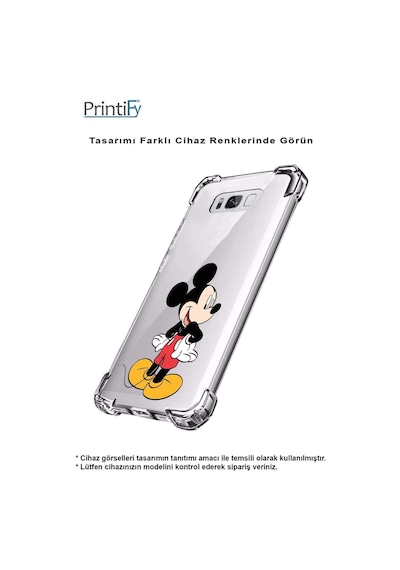 Samsung Galaxy Uyumlu S23 Plus Köşe Korumalı Antişok Kapak Mickey Mouse Tasarımlı Şeffaf Kılıf