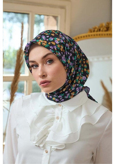 İpekhan Yaz Işıltısı Koleksiyonu Soft Eşarp 1191 - Menekşe Siyah 11 Menekşe Siyah
