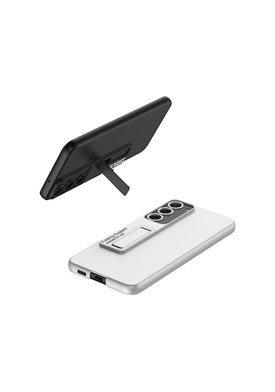 Samsung Galaxy S22 Plus Uyumlu Standlı Mat Full Koruyucu Kapak Matte Full Protective Cover Kırmızı