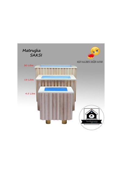 Yalıtımlı - Matruşka Small 4.5 Lt - Ahşap Saksı - Dekoratif Özel