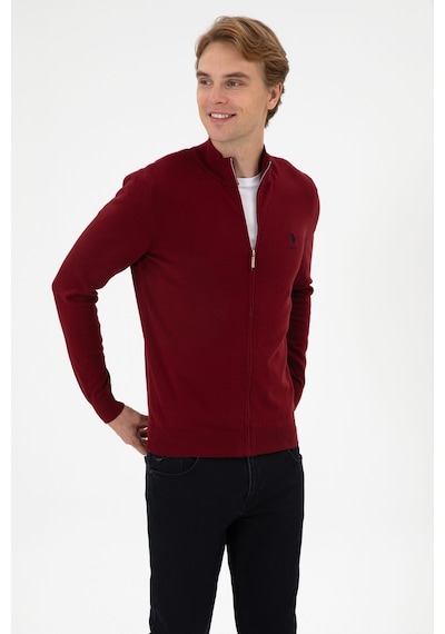 U.S. Polo Assn. Erkek Slim Fit Bordo Triko Hırka 50313684-VR014