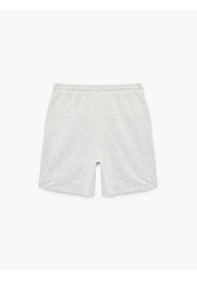 Koton Straight Fit Cepli Beli Bağcıklı Spor Şort Gri Melanj 6sam40107nk