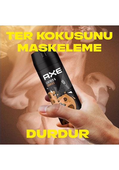 2 Adet Axe Erkek Sprey Deodorant Leather & Cookies 48 Saat Etkileyeci Koku 150 Ml