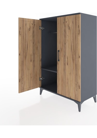 Hyperion Dolap Tek Raflı 2 Kapaklı Tek Askılı 88x44x134 Antra... Antrasit Hyperion Dolap Tek Raflı 2 Kapaklı Tek Askılı 88x44x134 Antra... Antrasit