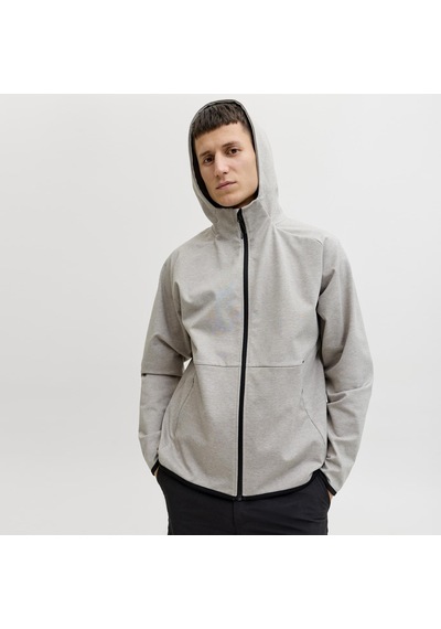 Jack & Jones Erkek Relaxed Fit Kapüsonlu Sweatshirt - Base - 12289209 Gri Melanj