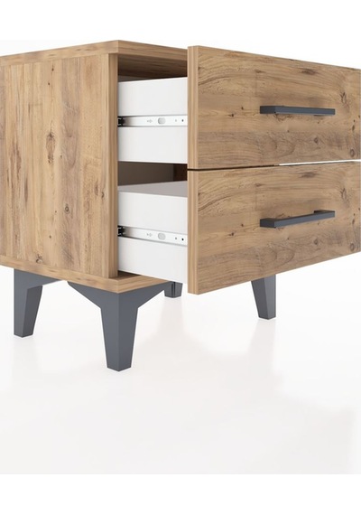 Arges Komodin 2 Çekmeceli 44x30x48 Çam-çam Çam