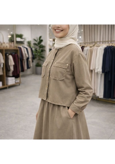 Esra Butik78 Gabardin Kumaş Gizli Cepli İkili Takım Uzun Etekli Tesettür Şık Rahat Kombin Kahverengi Esra Butik78 Gabardin Kumaş Gizli Cepli İkili Takım Uzun Etekli Tesettür Şık Rahat Kombin Kahverengi