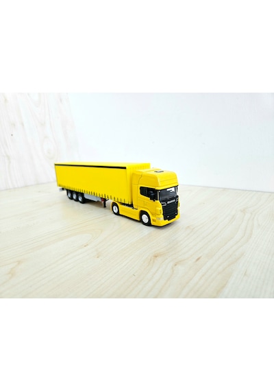 1/64 Ölçek Sarı Scanıa R730 Tır Maketi 25 Cm Boy