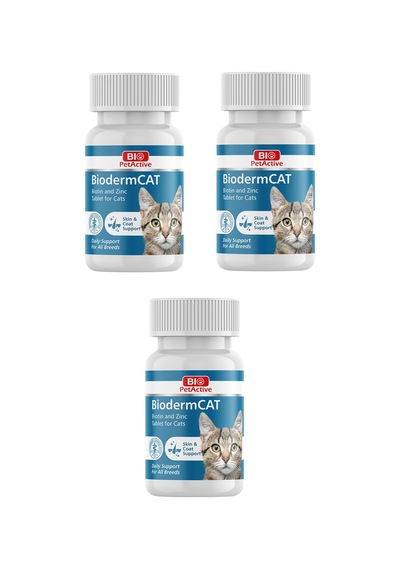 Bio Petactive Biodermcat Kediler İçin Biotin Ve Çinko Tableti 30 G 100 Tablet X 3 Adet