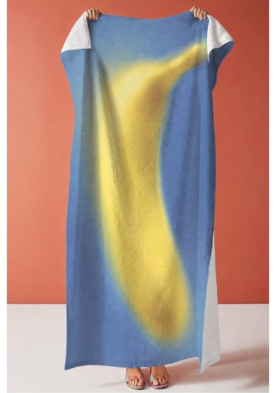 Soyut Sanat Muz Temalı Plaj Havlusu - Mavi Sarı Minimalist Tasarım Hızlı Kuruyan Mikrofiber Havlu Pastel Porselen Soyut Sanat Muz Temalı Plaj Havlusu - Mavi Sarı Minimalist Tasarım Hızlı Kuruyan Mikrofiber Havlu Pastel Porselen