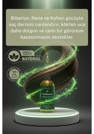 Fortigrow Dökülme Karşıtı & Canlandırıcı 100 Ml - Biberiye & Kafein Saç Bakım Yağı