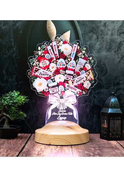 Kinder Çikolata Görselli Çiçek Buketi Lambası, Işıklı Çiçek Buketi Led Lamba, Kişiye Özel Sevgiliye Doğum Günü Hediyesi Kinder Çikolata Buketi Kinder Çikolata Görselli Çiçek Buketi Lambası, Işıklı Çiçek Buketi Led Lamba, Kişiye Özel Sevgiliye Doğum Günü Hediyesi Kinder Çikolata Buketi