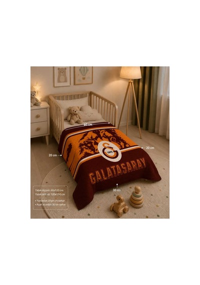 Galatasaray Bebek Yatak Örtüsü 100 150 Kırmızı