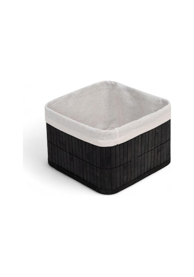 Bambu Çok Amaçlı Saklama Kutusu Düzenleyici Kare Organizer, Dekoratif Bambu Düzenleyici Siyah 20x20x13cm Diğer