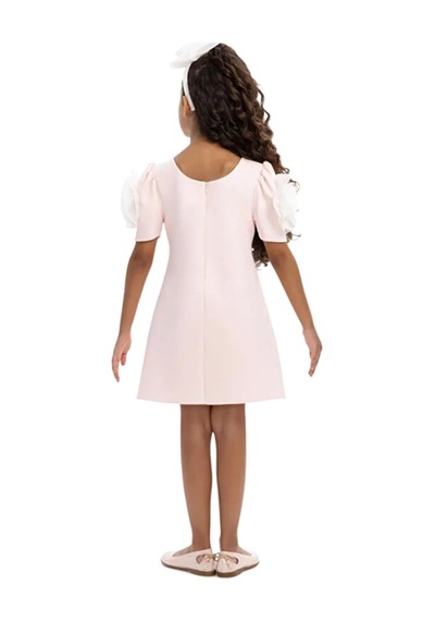 Pamina Kids Pamina Kız Çocuk Taç Tokalı İncili Elbise Pembe 36129