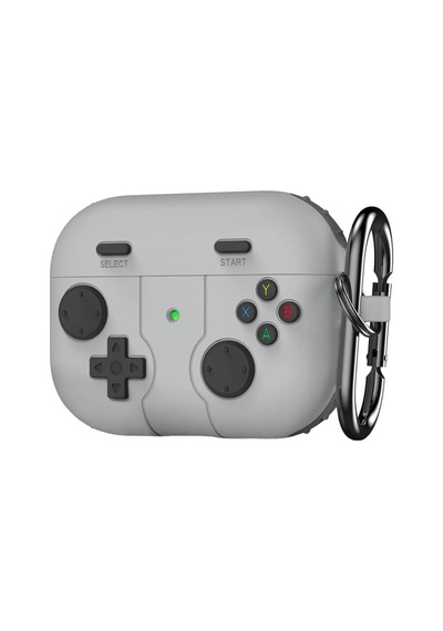 Caseonn Apple Airpods Uyumlu 5 Kılıf Retro Gamepad Gri