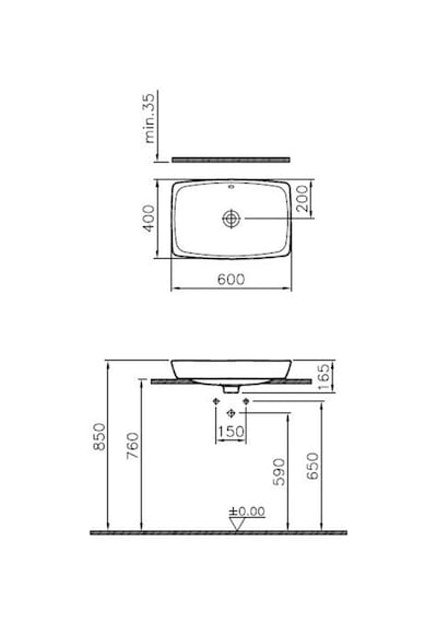 VitrA Metropole 5668B003-0012 Çanak Lavabo - 60 CM