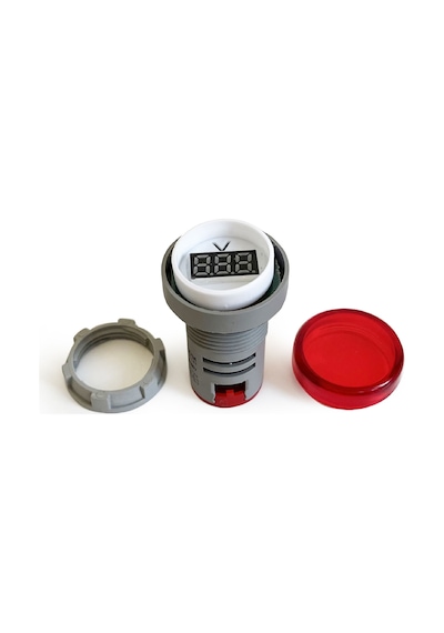 Mini Dijital Voltmetre 22mm Ac 60-500v Led Kırmızı Işık