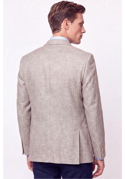 Comfort Fit Torba Cep Esnek Pamuklu Camel Blazer Ceket C 740