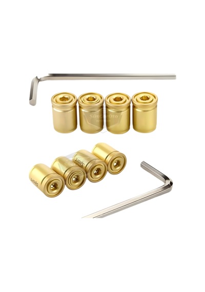 Kilitlemeli Sibop Kapağı Alyanlı Sibop Kapağı Araba Motosiklet Bisiklet Metal Sıkmalı Gold Altın 4 Lü Set 00 Şüscaroto Aksesuar