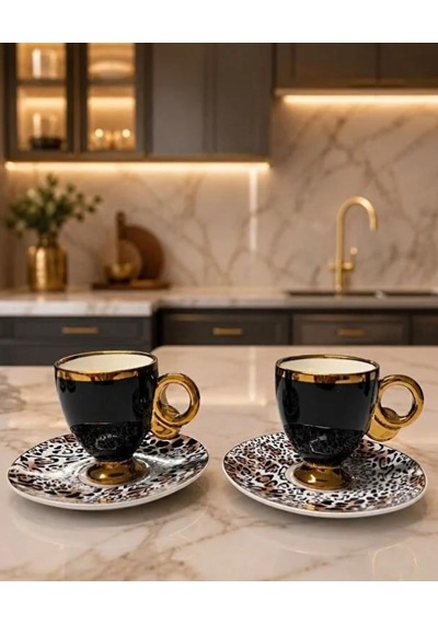 Acar Kaı-009641 Elysion Karışık 6lı Porselen Kahve Fincan Takımı Çok Renkli