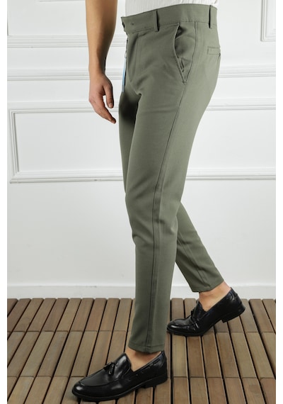 Classics Men Erkek Düz Kesim Kaliteli Esnek Likralı Bilek Boy Kumaş Pantolon-7202 Füme