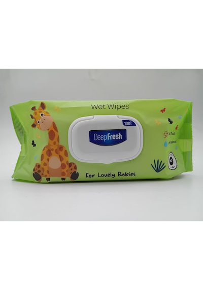 Deepfresh Lovely Babies Zürafa ve Aslanlı Bebek Islak Havlusu 2'si Bir Arada Tekli
