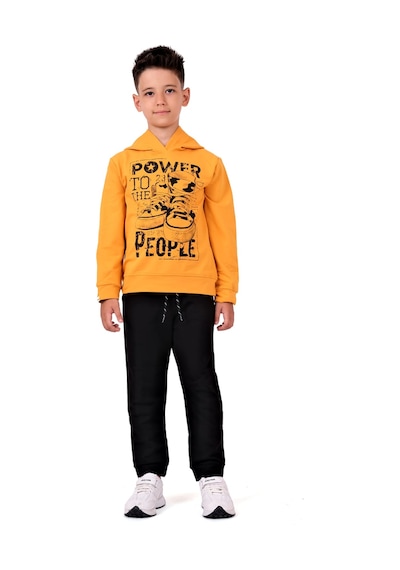 Mnk Baby & Kids Power Baskılı Kapşonlu Çocuk Eşofman Mnk0616 Somon