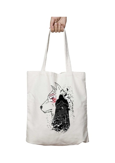 Art Hediye Once Crow Jon Snow And Ghost Game Of Thrones İki Tarafı Kalıcı Baskılı Yıkanabilir Çanta Çok Renkli