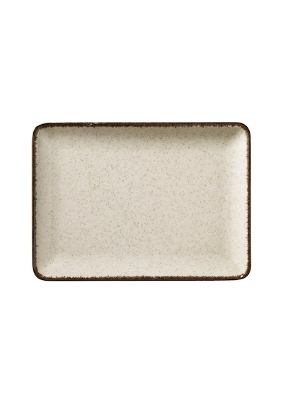 Kütahya Porselen Moderna Dikdörtgen Sunum Tabağı Tarçın 23x17cm Tekli Bej