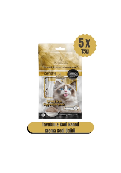 Nobılus Tavuk Ve Kedi Naneli Kedi Krema Ödülü 5x15g