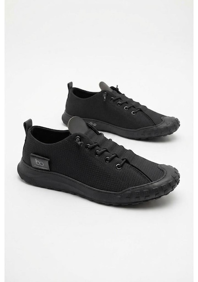 Fort 2065 Bst Rahat Esnek Lastik Bağcıklı Sneaker Erkek Ayakkabı Siyah