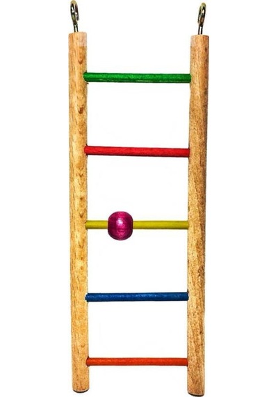 Ans Boncuklu Ahşap Merdiven Kuş Oyuncağı 23cm