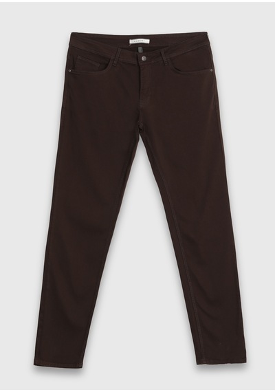 Ramsey Kahverengi Dokuma Slim Fit Casual Pamuk Karışımlı Pantolon