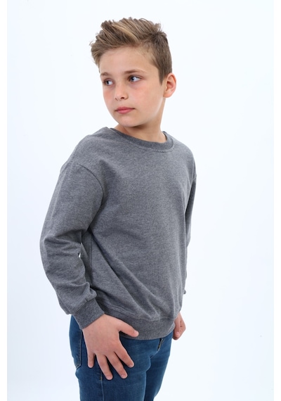 Toontoy Erkek Çocuk Baskılı Sweatshirt Antrasit Melanj