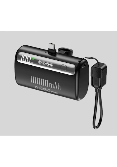 Powerbank 10.000 Mah Mini Hızlı Şarj Typ-c Ve Apple Uyumlu İphone Uyumlu Siyah