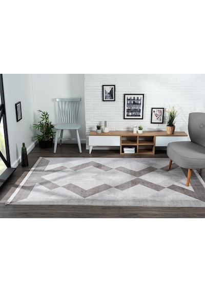 Trend 4102 Gri Akrilik Pamuk Yumuşak Modern Mutfak Yatak Odası Salon Oturma Halısı-215 Açık Gri - Antrasit