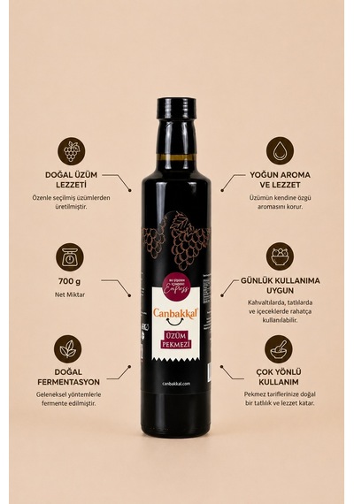 Canbakkal Doğal Katkısız Üzüm Pekmezi 700 G