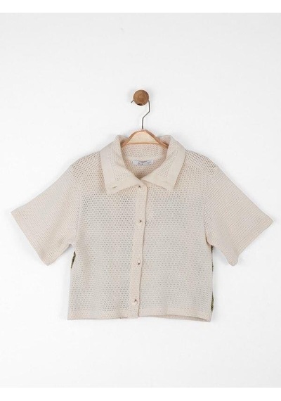 Nk Kids Kız Çocuk Motifli Ceket-13987 Krem