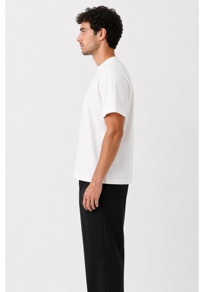 Masion Rae Erkek Premium Beyaz Oversize Tişört Nefes Alan Yumuşak Dokulu Terletmeyen Rahat Kalıp Basic