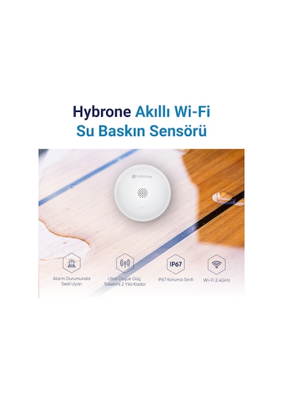 Hybrone Akıllı Wi-fi Su Baskın Sensörü, Yüksek Sesli Anında Uyarı, Uygulama İle Anında Bildirim