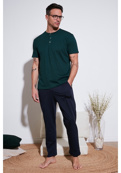 Buratti Pamuklu Beli Lastikli Regular Fit Kısa Kollu Erkek Pijama Takımı 6572009 Yeşil Buratti Pamuklu Beli Lastikli Regular Fit Kısa Kollu Erkek Pijama Takımı 6572009 Yeşil