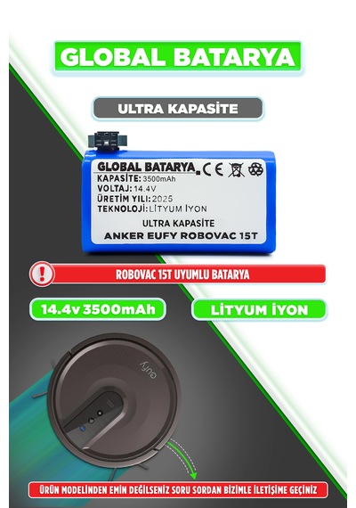 Anker Eufy Robovac 15t Uyumlu Batarya 3500mah