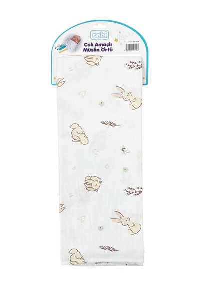 Sebi Bebe Çok Amaçlı Müslin Örtü 100x120 CM Kahve - Ekru